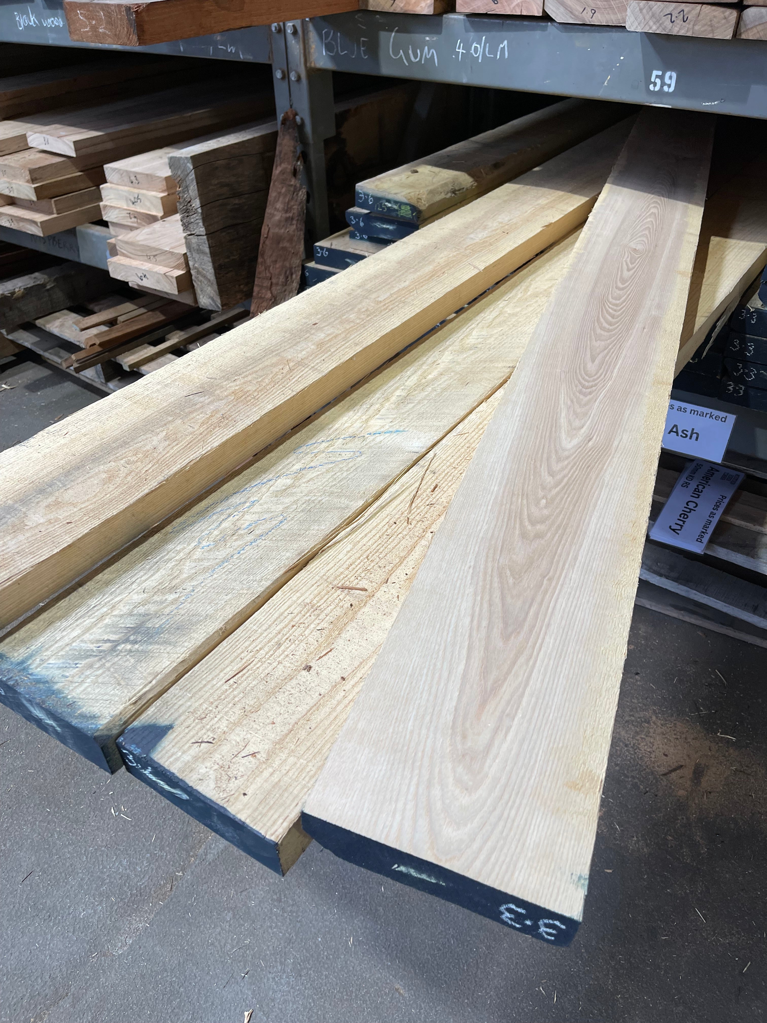 Rought Sawn American Ash Boards 