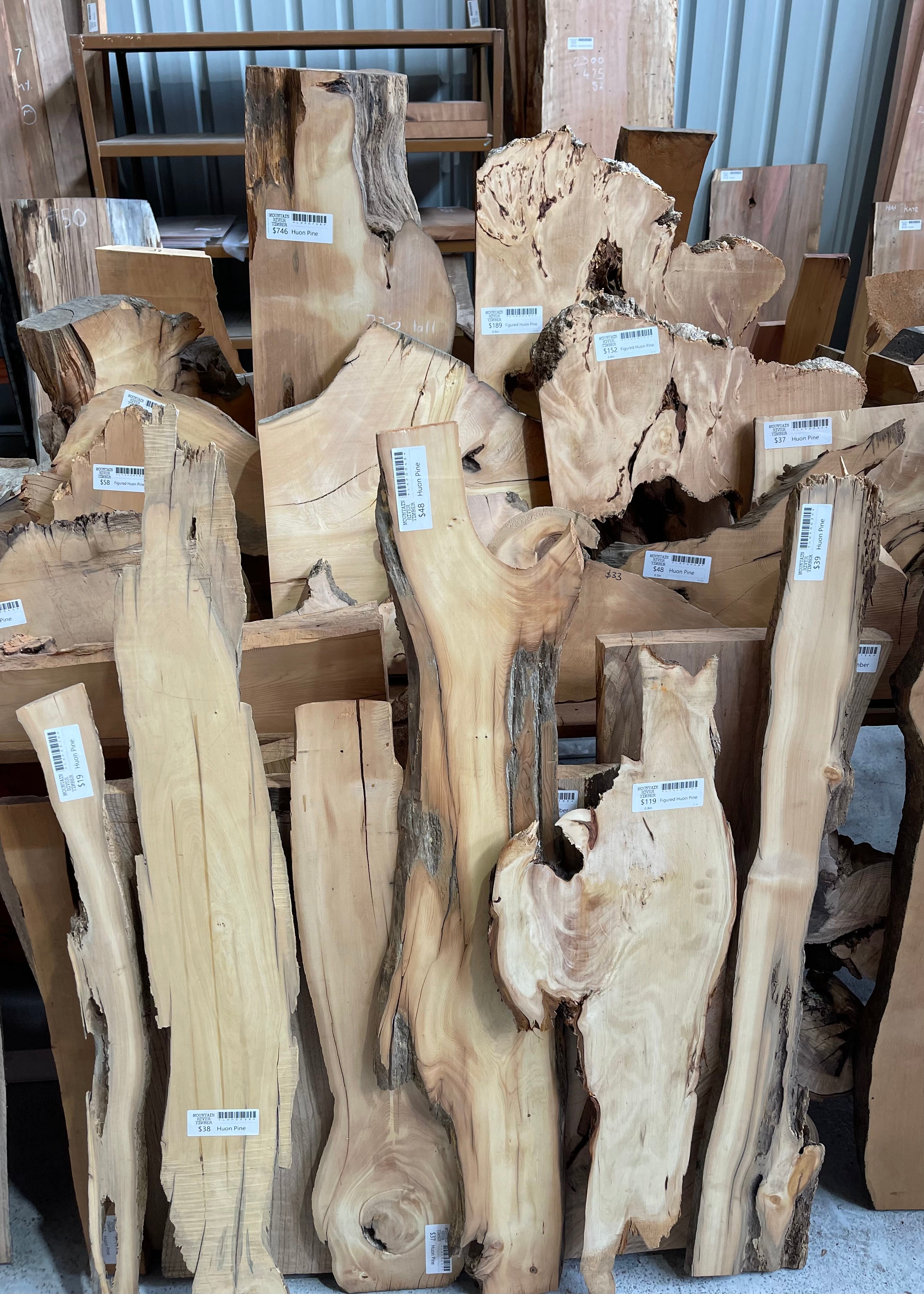 Small slabs of Huon pine 